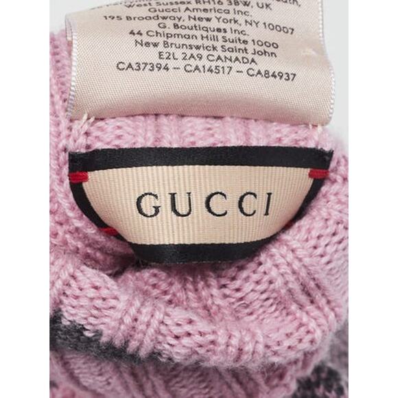 Gucci Light Purple Grey Cashmere GG Fingerless Gloves S sz - Picture 4 of 12